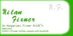 milan fixmer business card